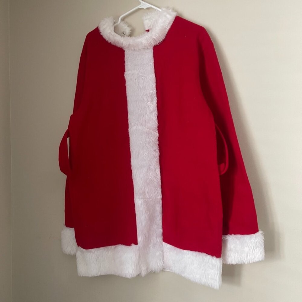 Red with White Faux Fur Trim Santa Coat